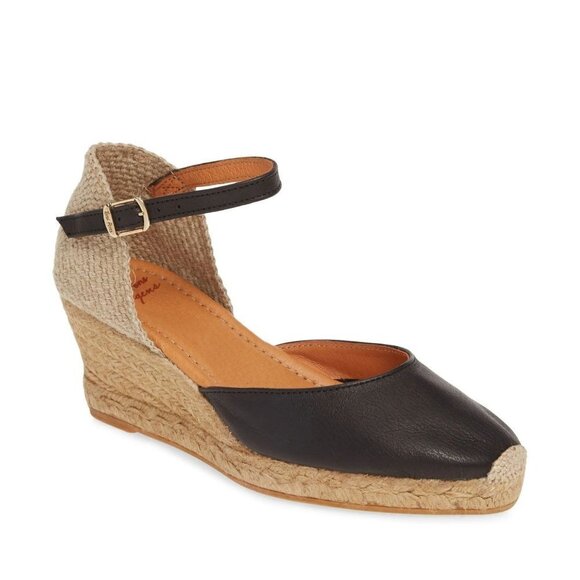 Toni Pons Shoes - New Toni Pons Costa Wedge Sandal 10US 41 Slide Leather Black Espadrille NWT
